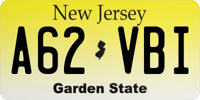NJ license plate A62VBI