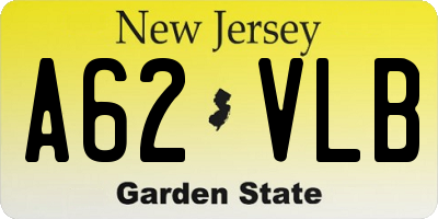 NJ license plate A62VLB
