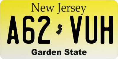NJ license plate A62VUH