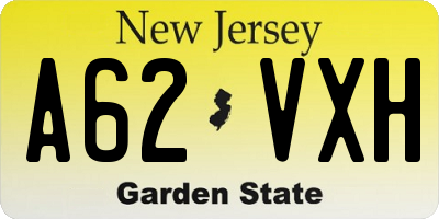 NJ license plate A62VXH
