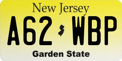 NJ license plate A62WBP