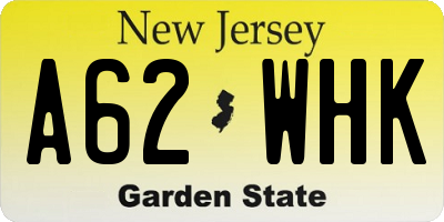 NJ license plate A62WHK