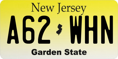 NJ license plate A62WHN