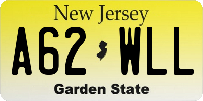NJ license plate A62WLL