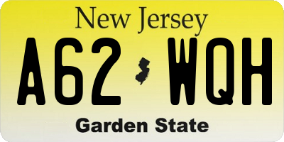 NJ license plate A62WQH