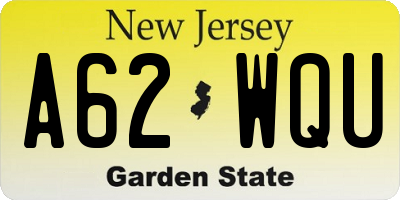 NJ license plate A62WQU