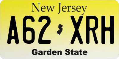 NJ license plate A62XRH