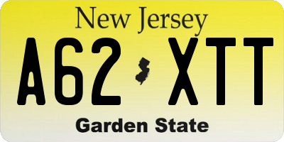 NJ license plate A62XTT