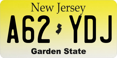 NJ license plate A62YDJ