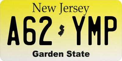 NJ license plate A62YMP