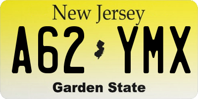 NJ license plate A62YMX