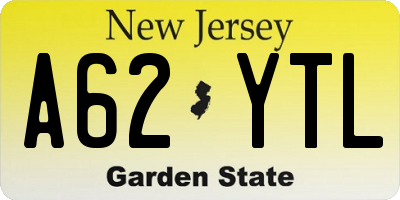 NJ license plate A62YTL