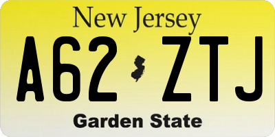 NJ license plate A62ZTJ