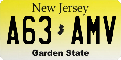 NJ license plate A63AMV