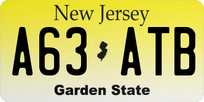 NJ license plate A63ATB