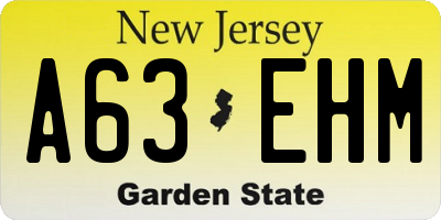 NJ license plate A63EHM
