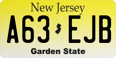 NJ license plate A63EJB
