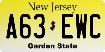 NJ license plate A63EWC