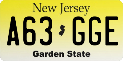 NJ license plate A63GGE