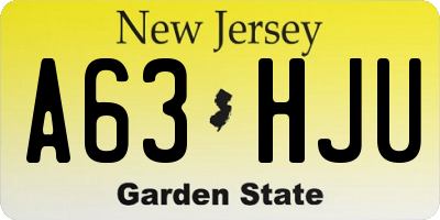 NJ license plate A63HJU