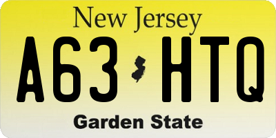 NJ license plate A63HTQ
