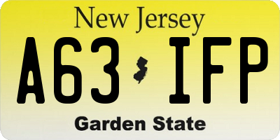 NJ license plate A63IFP