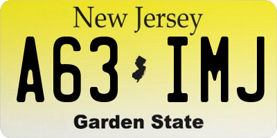 NJ license plate A63IMJ