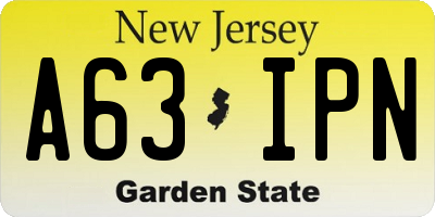 NJ license plate A63IPN