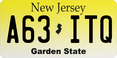 NJ license plate A63ITQ