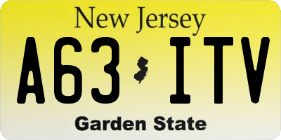 NJ license plate A63ITV