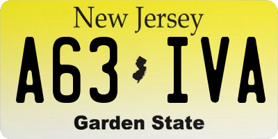 NJ license plate A63IVA