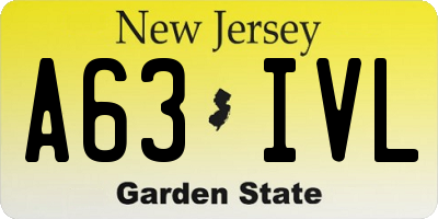 NJ license plate A63IVL