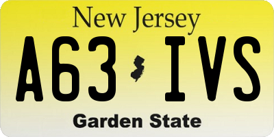 NJ license plate A63IVS