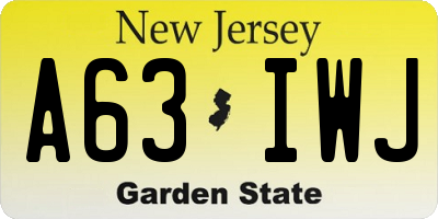 NJ license plate A63IWJ