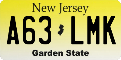 NJ license plate A63LMK