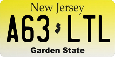NJ license plate A63LTL
