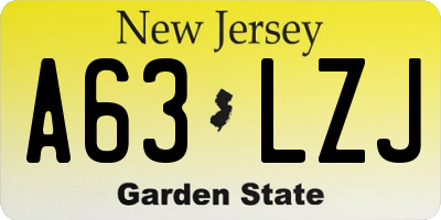 NJ license plate A63LZJ
