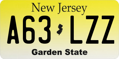 NJ license plate A63LZZ