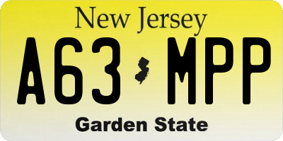 NJ license plate A63MPP