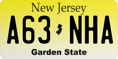 NJ license plate A63NHA