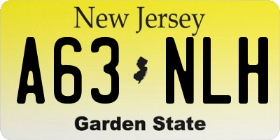 NJ license plate A63NLH