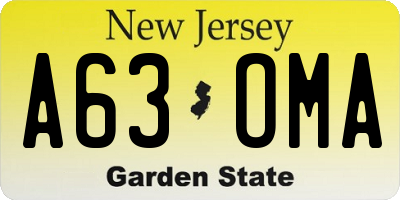 NJ license plate A63OMA