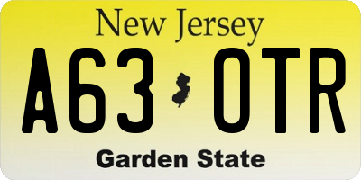 NJ license plate A63OTR