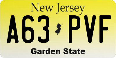 NJ license plate A63PVF