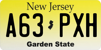 NJ license plate A63PXH