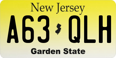 NJ license plate A63QLH