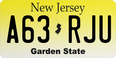 NJ license plate A63RJU