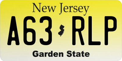 NJ license plate A63RLP