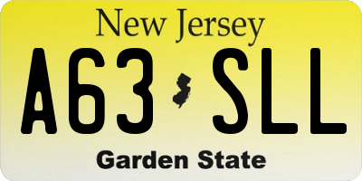 NJ license plate A63SLL