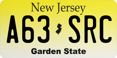 NJ license plate A63SRC